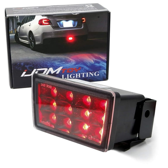 Clear Lens w/Black Housing F1 Style Full LED Rear Fog Light Kit For 2011-21 and 22-up Subaru Impreza/WRX STi or XV Crosstrek w/Tail Running and Strobe Flashing Brake Feature