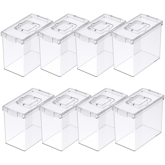 Clear Letter File Storage Cases with Top Handle by Simply Tidy – Latching Lid - Waterproof & Dustproof Plastic Box for Hanging File Folders - Craft & Office Organization - 8 Pack