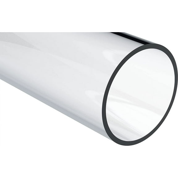 Clear Lexan Polycarbonate Rigid Round Tube,, 1" ID x 1-1/4" OD x 24" L