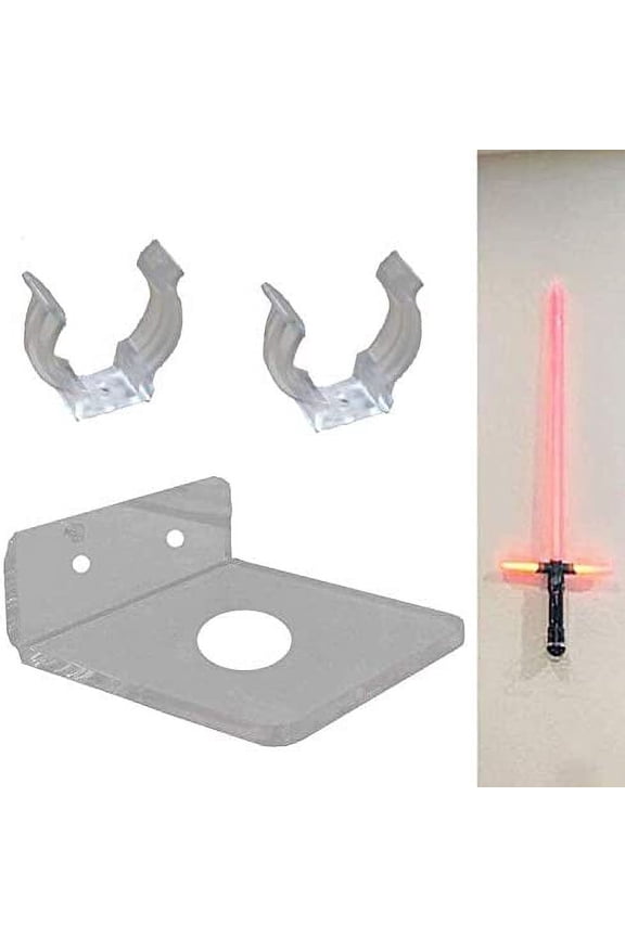 Clear Light Saber Wall Mount Wall Rack Wall Holder Wall Display Rack - Easy to Install - Gives That Floating Effect - Used in Both Commercial and Residential Settings. - No Lightsaber
