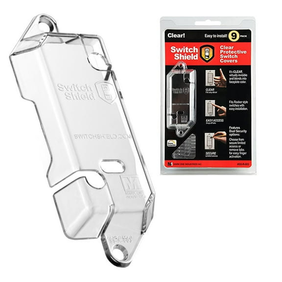 Clear Light Switch Guard / Cover (9 Pack) Rocker Style, Child-Safe, Home & Office