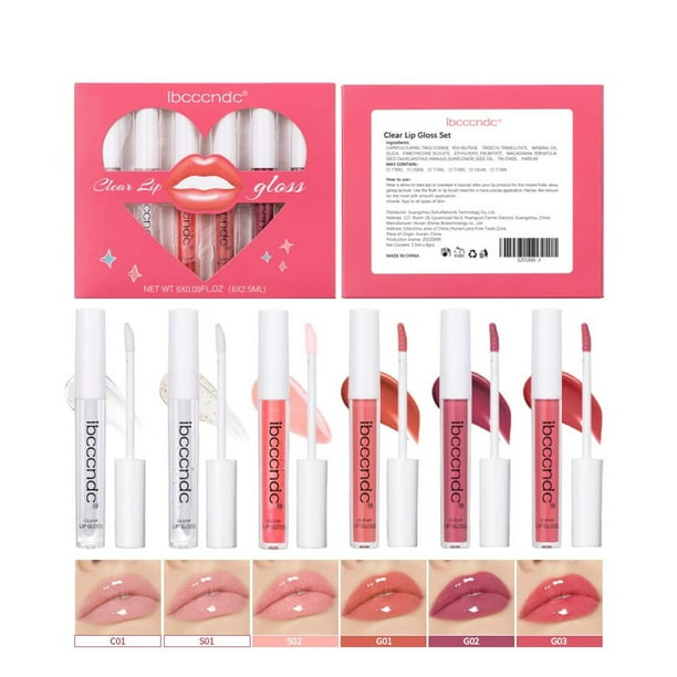 Clear Lip Gloss Set 2.5ml - Transparent and Moisturizing Lip