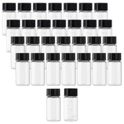Clear Liquid Sampling Sample Glass Bottles Vials with Graduation Black Screwcap Capacity 5ml 0.17 Oz 30PCS