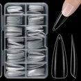 thumbnail image 1 of Clear Long Drop Shape Acrylic Nail Tips 10 Size for Acrylic Nature Nail Tools Natural Nails Tips Square Long Gel Tips Professional Gel Nail Extension Manicure Salon At Home, 1 of 5