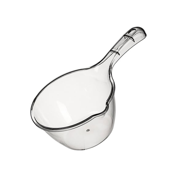 Clear Long Handle Kitchen Ladle - Durable Plastic Water Ladle for Kitchen, Bathroom, Fruit Washing & Shower Cup - Easy to Clean with Hanging Hole - 11.61x7.09x3.54in