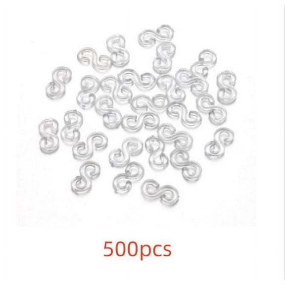 Clear Loom Bands S Clips, 500Pcs Loom Band Hooks S Clip Rubber, Loom Band Connectors Refills Kit Loom Band Hooks, For Craft Making Diy Bracelet Connector Weaving Necklace Jewelry Accessories