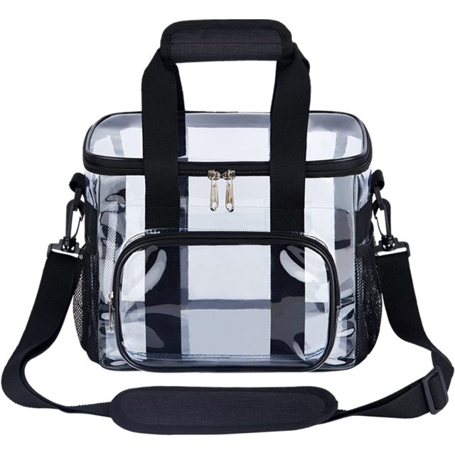 Clear Lunch Bag 10Can with Adjustment Shouder Strap for Women/Men