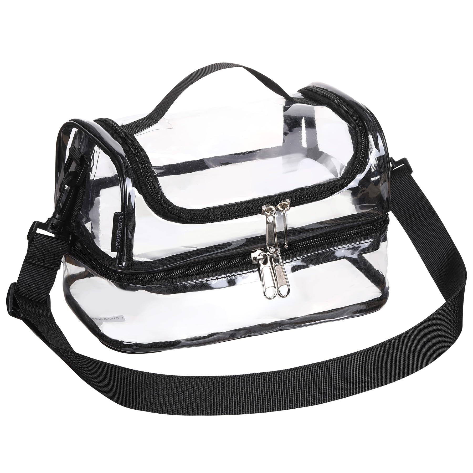 Clear Lunch Bag Reusable Tote Shoulder See Through Transparent Stadium ...