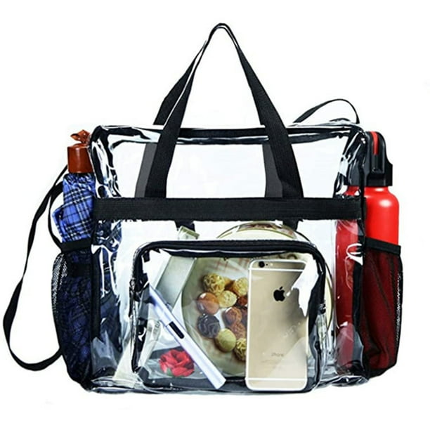 Clear Lunch Bag See Through Lunch Box with Adjustable Strap and Front ...