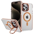 thumbnail image 1 of Clear Magnetic Case for Apple iPhone 14 Pro Max, Compatible with Magsafe Slim Bumper Hybrid Protection Transparent Not-Yellowing Kickstand Phone Case for iPhone 14 Pro Max, Orange, 1 of 9