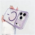 thumbnail image 1 of Clear Magnetic Case Compatible for iPhone 14, Upgraded Colorful Transparent Case [Compatible with Mag-Safe] Slim Lightweight Shockproof Protective Phone Cover for iPhone 14, Purple, 1 of 6