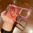 thumbnail image 1 of Clear Magnetic Case Cover for Apple iPhone 12, Compatible with Magsafe Slim Fit Not-Yellowing Drop Protection Rugged Bumper Minimalist Phone Case for iPhone 12, Pink, 1 of 4
