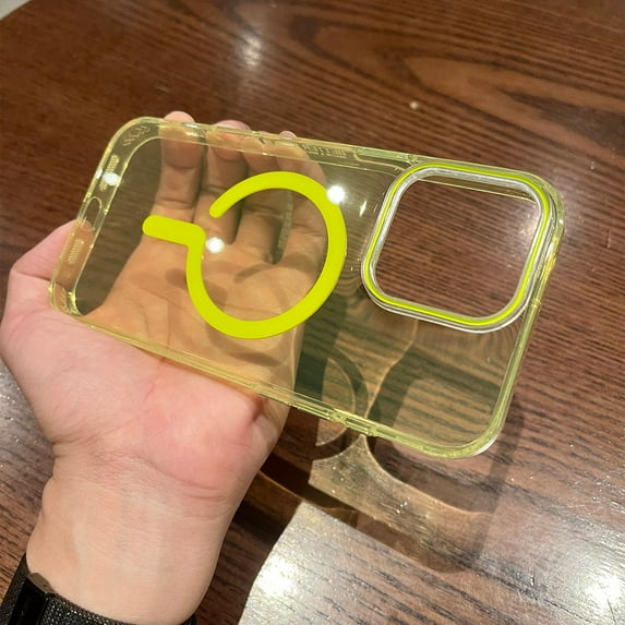 Clear Magnetic Case Cover for Apple iPhone 14, Compatible with Magsafe Slim Fit Not-Yellowing Drop Protection Rugged Bumper Minimalist Phone Case for iPhone 14, Yellow