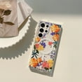 thumbnail image 1 of Clear Magnetic Case for Samsung Galaxy S22 Ultra High-Transparency Floral Flower Design Cover, Compatible with MagSafe Wireless Charging Slim Lightweight Shockproof Case, Flower-D, 1 of 6