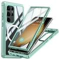 thumbnail image 1 of Clear Magnetic Cover Case for Apple Samsung Galaxy S24 Ultra, with Built-in Tempered Glass Screen Protector, [Compatible with Magsafe] Full Body Rugged Shockproof Case for Galaxy S24 Ultra, Green, 1 of 5