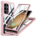 thumbnail image 1 of Clear Magnetic Cover Case for Apple Samsung Galaxy S24 Ultra, with Built-in Tempered Glass Screen Protector, [Compatible with Magsafe] Full Body Rugged Shockproof Case for Galaxy S24 Ultra, Pink, 1 of 5