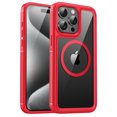 thumbnail image 1 of Clear Magnetic Phone Case for iPhone 12 Pro / 12 6.1", Compatible with MagSafe, [Not Yellowing] [Military Grade Protection] Slim Transparent Anti-Scratch Shockproof Phone Case Cover,Red, 1 of 11