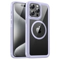 thumbnail image 1 of Clear Magnetic Phone Case for iPhone 12 Pro / 12 6.1", Compatible with MagSafe, [Not Yellowing] [Military Grade Protection] Slim Transparent Anti-Scratch Shockproof Phone Case Cover,Purple, 1 of 11