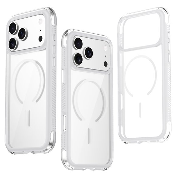 Clear Magnetic Phone Case For iPhone 17 Pro Max, MagSafe Compatible Shockproof Transparent Cover with Reinforced Corners, Anti-Yellow Protective Bumper Case For iPhone 17 Pro Max, Transparent