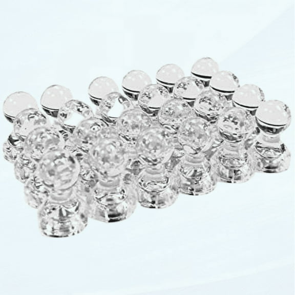 Clear Magnetic Push Pins, Set of 24 - Perfect Magnets for Fridge, Calendars, Whiteboards, and Maps