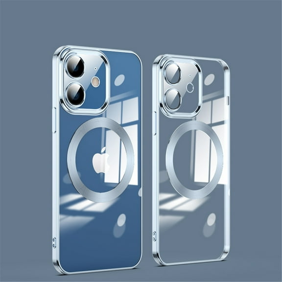 Clear Magnetic for iPhone 11 Case with Lens Protection, Compatible with Magsafe, Military-Grade Protection, Yellowing Resistant, Scratch-Resistant Back, Shockproof Slim Phone Case,Blue