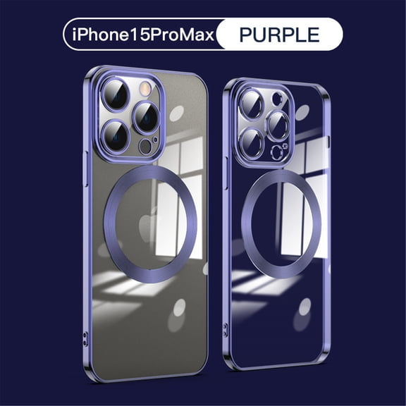 Clear Magnetic for iPhone 11 Pro Case with Lens Protection, Compatible with Magsafe, Military-Grade Protection, Yellowing Resistant, Scratch-Resistant Back, Shockproof Slim Phone Case,Purple