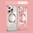 thumbnail image 1 of Clear Magnetic for iPhone 12 Pro Max Case with Lens Protection, Compatible with Magsafe, Military-Grade Protection, Yellowing Resistant, Scratch-Resistant Back, Shockproof Slim Phone Case,Rosegold, 1 of 9