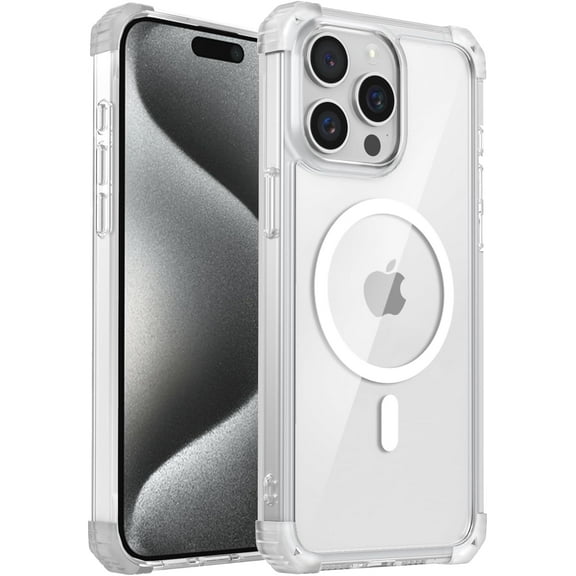 Clear Magnetic for iPhone 13 Pro Case[Compatible with MagSafe][Military Grade Protection] Anti-Yellowing Scratch-Resistant Slim Soft TPU Back Shockproof Case, Transparent