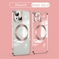 thumbnail image 1 of Clear Magnetic for iPhone 14 Case with Lens Protection, Compatible with Magsafe, Military-Grade Protection, Yellowing Resistant, Scratch-Resistant Back, Shockproof Slim Phone Case,Rosegold, 1 of 9