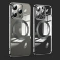 thumbnail image 1 of Clear Magnetic for iPhone 16 Pro Case with Lens Protection, Compatible with Magsafe, Military-Grade Protection, Yellowing Resistant, Scratch-Resistant Back, Shockproof Slim Phone Case,Black, 1 of 8