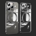 thumbnail image 1 of Clear Magnetic for iPhone 16 Pro Max Case with Lens Protection, Compatible with Magsafe, Military-Grade Protection, Yellowing Resistant, Scratch-Resistant Back, Shockproof Slim Phone Case,Black, 1 of 8