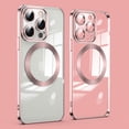 thumbnail image 1 of Clear Magnetic for iPhone 16 Pro Max Case with Lens Protection, Compatible with Magsafe, Military-Grade Protection, Yellowing Resistant, Scratch-Resistant Back, Shockproof Slim Phone Case,Rosegold, 1 of 8