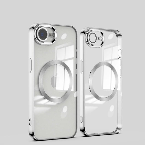Clear Magnetic for iPhone 16e Case with Lens Protection, Compatible with Magsafe, Military-Grade Protection, Yellowing Resistant, Scratch-Resistant Back, Shockproof Slim Phone Case,Silver
