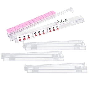 Clear Mahjong Racks With Pushers, For American Mahjong Games, Plastic Mahjong Racks, Mah Jongg Accessories, 4 Pack