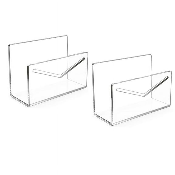 Clear Mail Organizer 2Pcs Acrylic Vertical File and Letter Holder for Desk Light-Weight Envelope and Bill Sorter