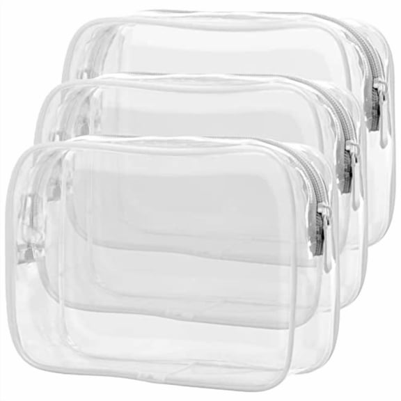 Clear Makeup Bag - 2 Packs TSA Approved Toiletry Bag for Women Quart Size Travel Bag TSA Approved,Clear Toiletry Bags for Traveling
