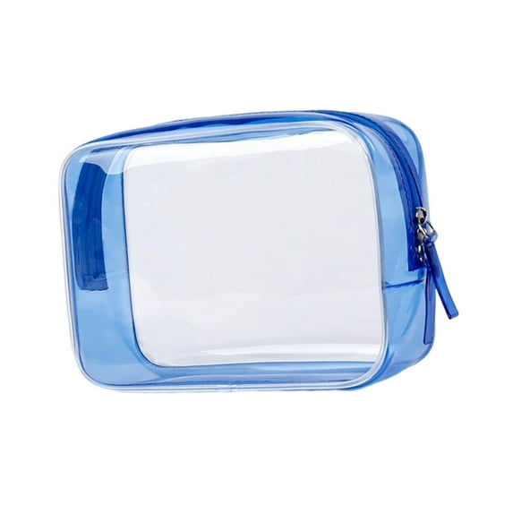 Clear Makeup Bag, Clear Travel Bags for Toiletries, Transparent Cosmetic Bag, Portable Multifunction Women Girls Toiletry Bag, Cosmetic Case Blue