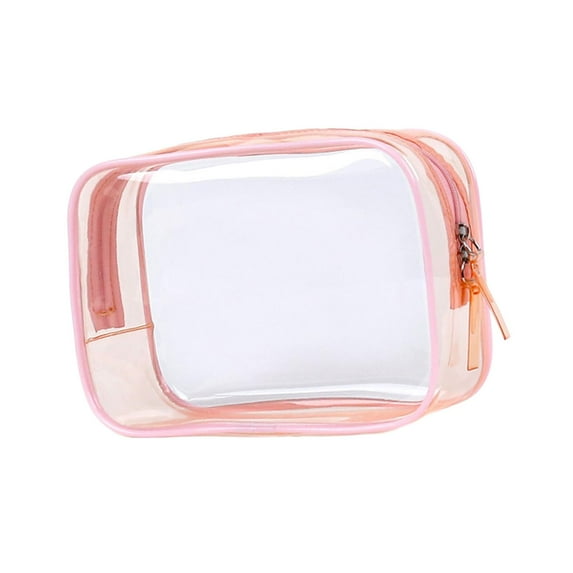 Clear Makeup Bag, Clear Travel Bags for Toiletries, Transparent Cosmetic Bag, Portable Multifunction Women Girls Toiletry Bag, Cosmetic Case Pink
