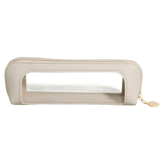 Clear Makeup Bag, Makeup Brush Bag, Travel Makeup Brush Case, Portable Transparent Waterproof Cosmetic Organizer Pouch with Zipper for Women Home Travel Office Makeup Storage