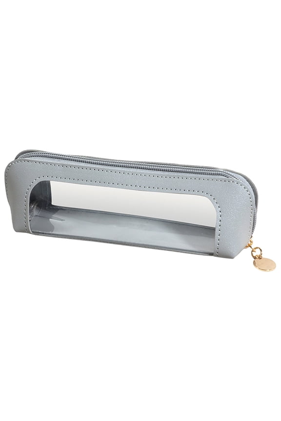 Clear Makeup Bag, Makeup Brush Bag, Travel Makeup Brush Case, Portable Transparent Waterproof Cosmetic Organizer Pouch with Zipper for Women Home Travel Office Makeup Storage