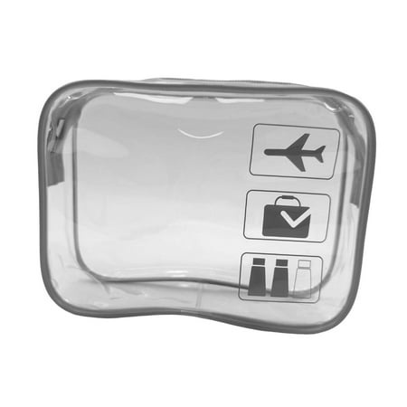 Clear Makeup Bag Makeup Organizer Large Opening with Zippers Cosmetic Pouch Travel Bag for Business Trip Airport Hair Accessories Toiletries Gray