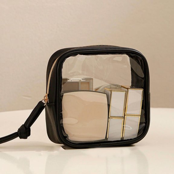 Clear Makeup Bag, PVC Large Capacity Travel Toiletry Organizer for Cosmetics and Daily Storage