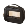 thumbnail image 1 of Clear Makeup Bag Small, 8.6x2.3x6.7'' Portable Toiletry Bag with Zipper Cosmetic Travel Bag Makeup Organizer Case for Purse Car Organizer Bag for Women Men - Black, 1 of 6