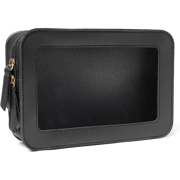 Clear Makeup Bag Small, TSA Approved Portable Toiletry Bag with Zipper Cosmetic Travel Bag Makeup Organizer Case Mini Makeup Pouch for Purse Car Organizer Bag for Women Men