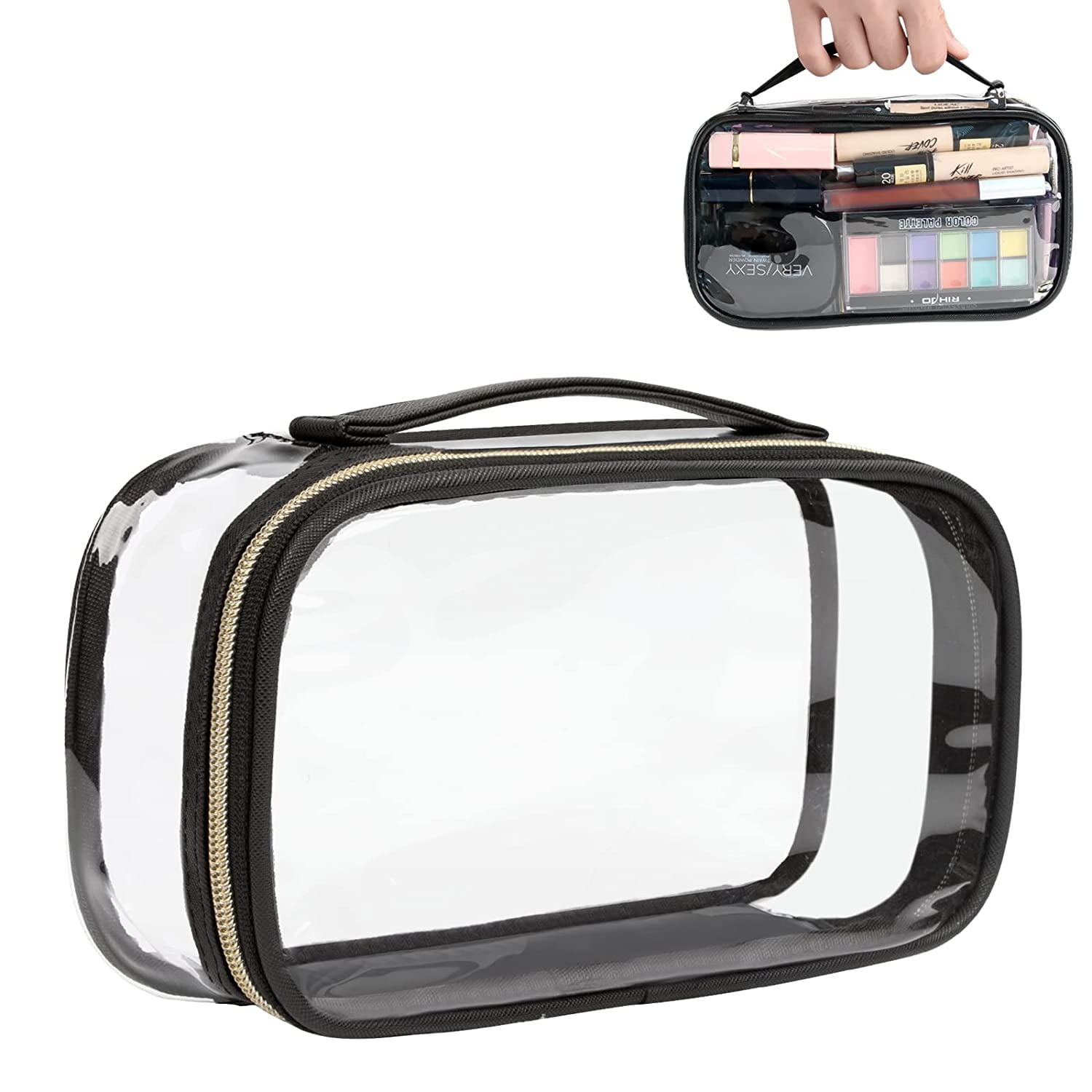 LETGO Clear Makeup Bags, TSA Approved Toiletry Bag with Zipper, Clear  Makeup Organizer Fit Carry-on Travel Essentials,Clear Cosmetic Bags for  Women