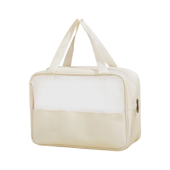 Clear Makeup Bag, Transparent Portable Travel Cosmetic Pouch With Handle For Toiletry Storage, 1 Pack