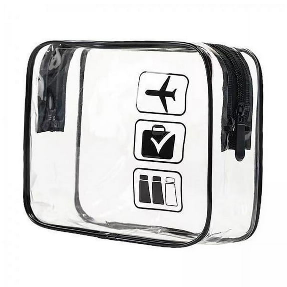 TOOYFUL 2xClear Makeup Bag Bag for Essentials Traveling Bathroom Black