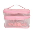 Clear Makeup Bag with Zipper Double Layer Travel Toiletry Bags
