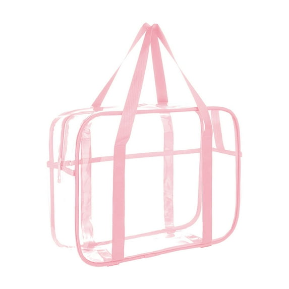 Clear Makeup Bags Large Travel Toiletry Bag for Women Transparent Bag Clear Cosmetic Bags with Handle Bathroom Organizer Bag PVC Tote Zipper Handbag Beach Bag