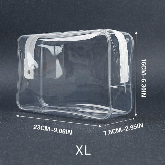 Clear Makeup Bags and Travel Cases, Waterproof Travel PVC Cosmetic Bags Clear Fashion Zipper Pouch Makeup Bag Large Capacity Storage Organizer transparent bags for women